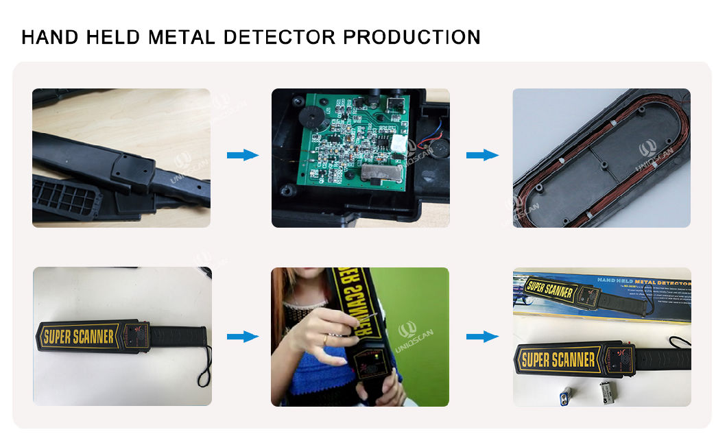 Great Sale Factory Super Scanner Hand Held Metal Detector with 9V Dry Battery Used in School