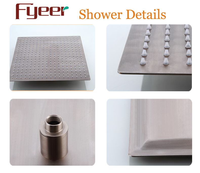 16 Inch Brushed Ultra Thin Stainless Steel LED Shower Head