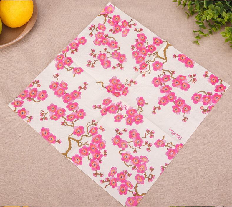 33X33cm Dinner Set Table Napkin Flower Market Paper Napkins