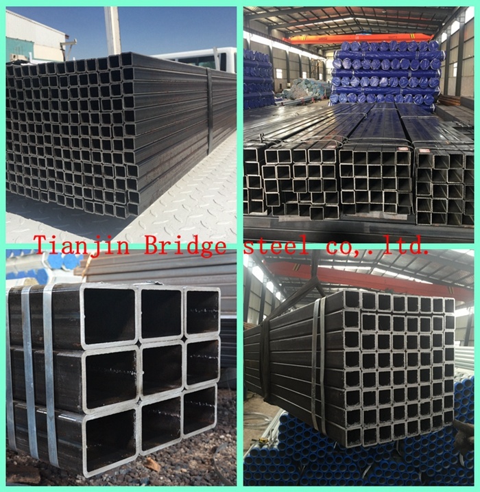 Stkr400 Black Square Rectangular Steel Pipe Galvanized Square Steel Tubes