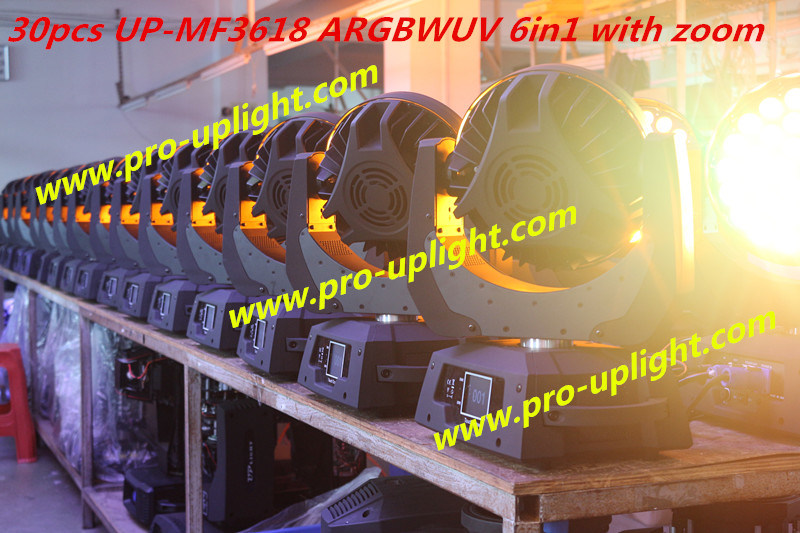 36*18W RGBWA UV 6in1 Wash LED Moving Head Stage Lighting