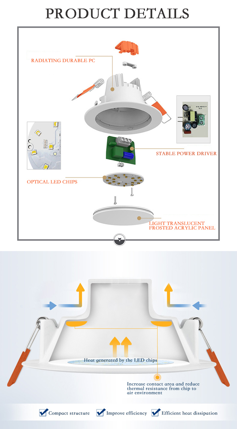 Recessed LED COB Ceiling Downlight for Hotel/Shopping Mall