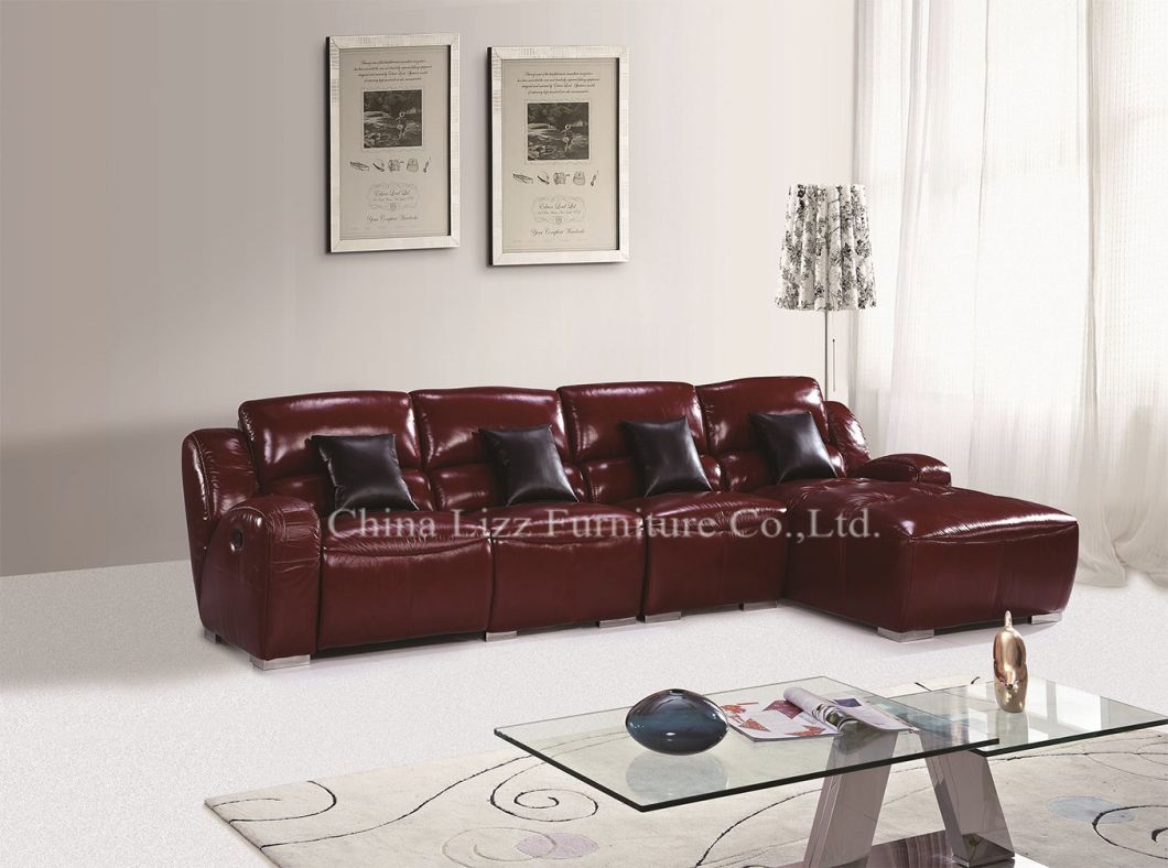 Recliner Motion Sofa Sectional L Shape Leather Sofa