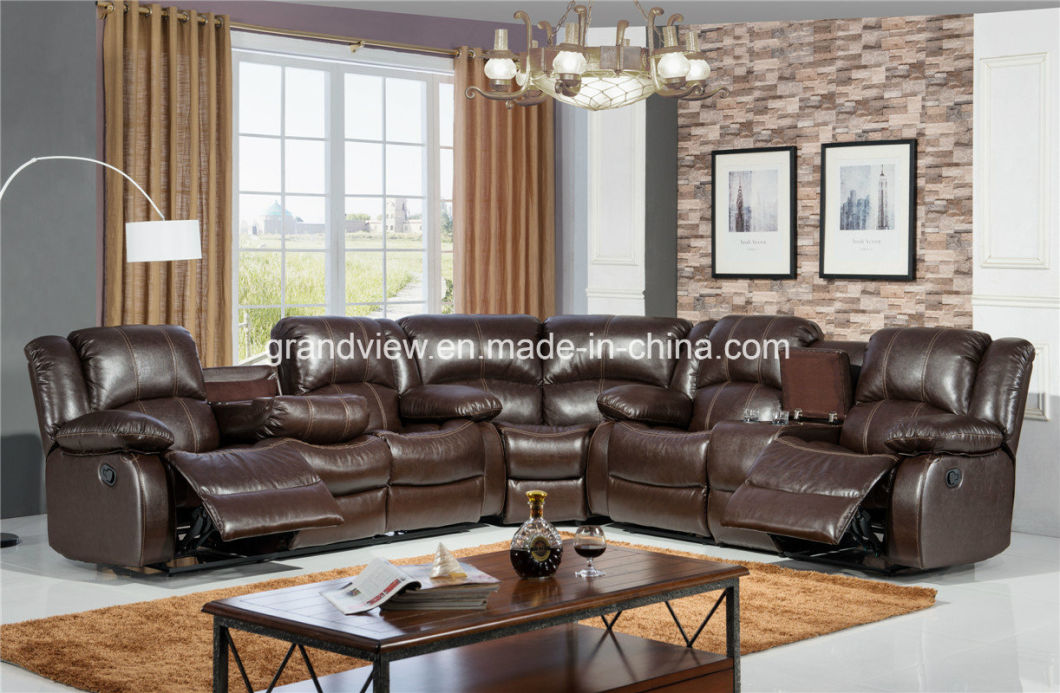 Living Room Furniture New Models Corner Sectional Recliner Sofa with Middle Table