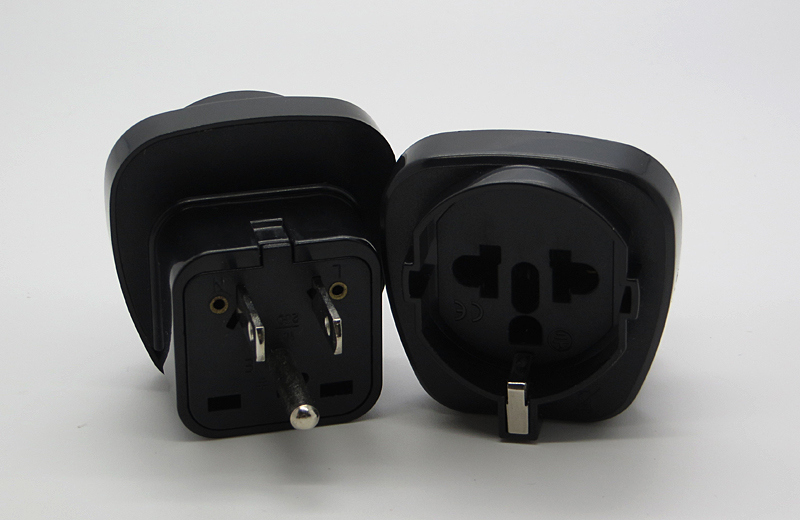 Schuko European Germany France to USA Grounded Plug Adapter