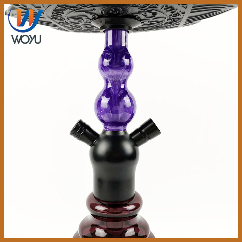 2018 New Style Lotus Carbon Plate Shisha Glass Water Pipe Aluminum Hookah