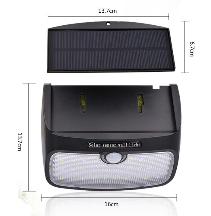 Outdoor Seperated 38 LED Solar Light for Garden Wall Yard Fence Lighting with Three Working Modes Functional