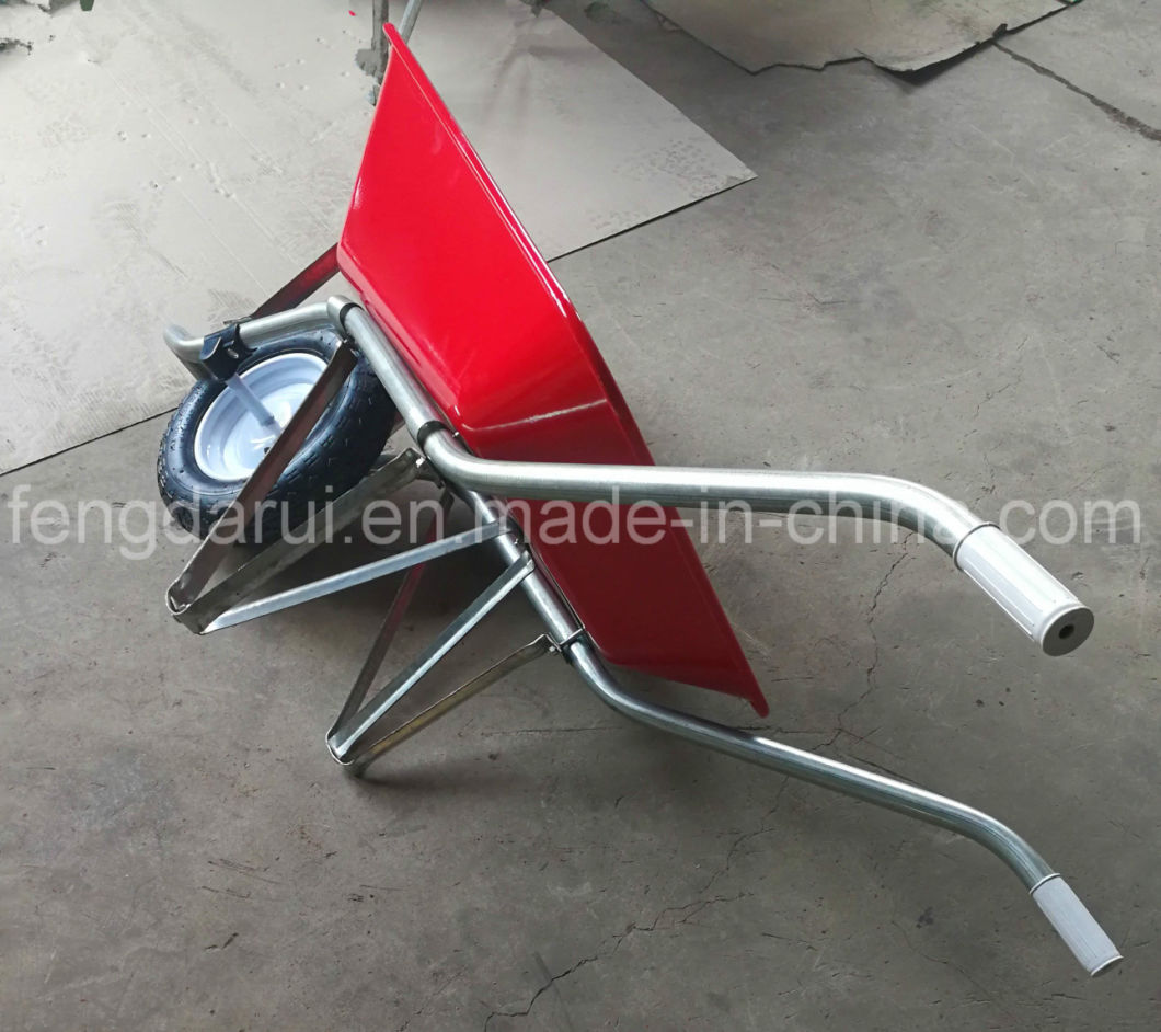 Red Color Steel Tray and Frame Wheel Barrow Wb5212