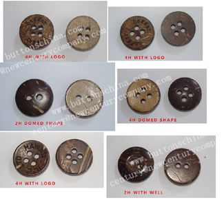 2h Natural Coconut Shell Button