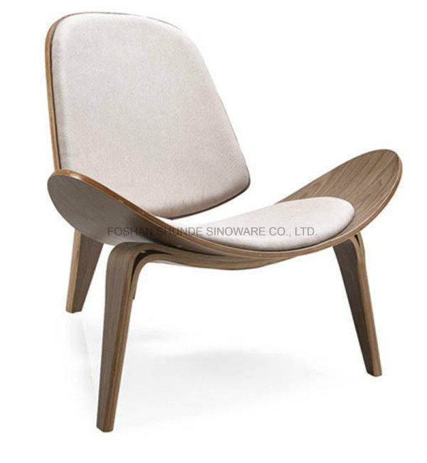 Fabric Lounge Wood Shell Chair (X6003)