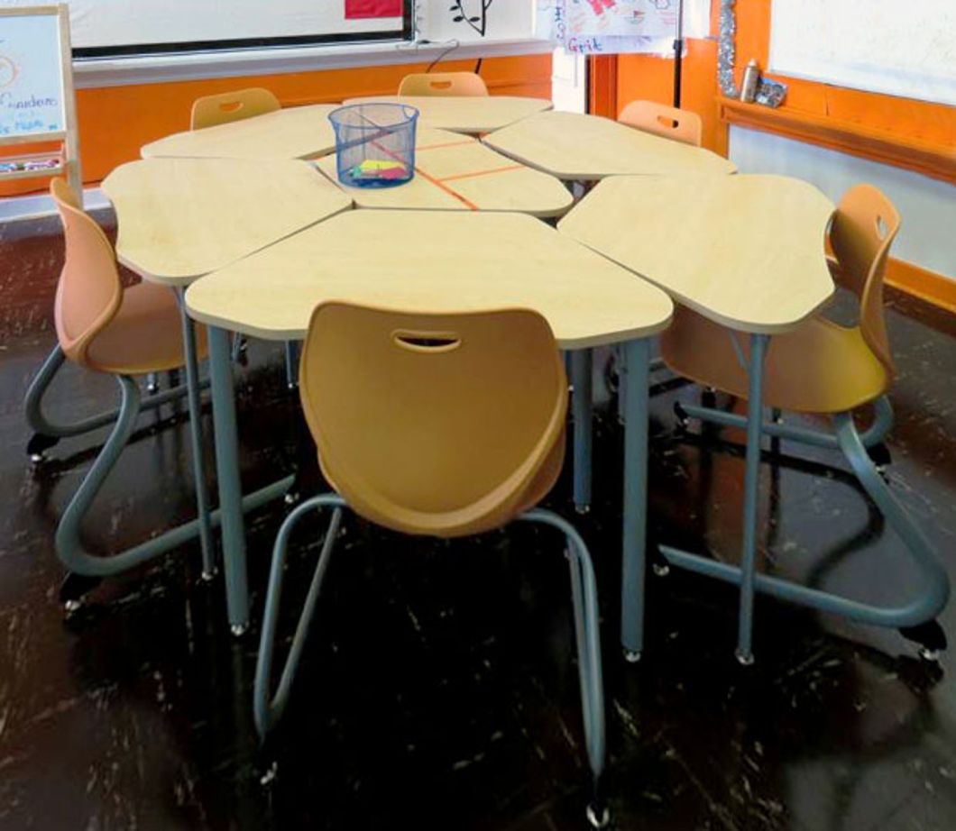 School Furniture High Quality Plastic Chair with Writing Table Metal Frame Legs