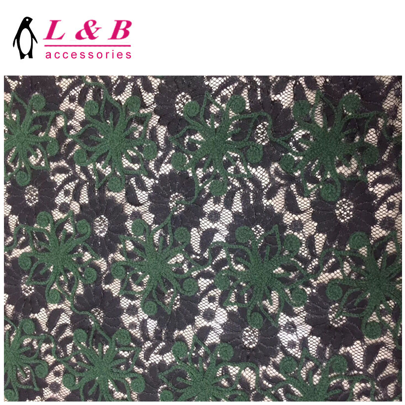 New Design Fashion Elastic Nylon Lace Flower Fabric