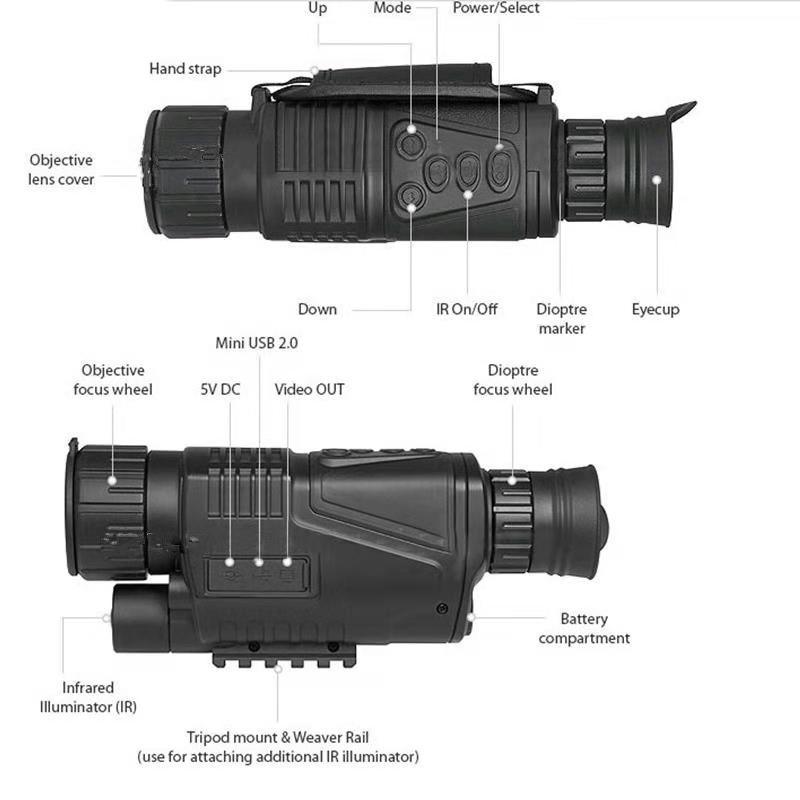 Infrared Night Vision Camera with Photogrphy and Video Recording Function IR Monocular Telescopes