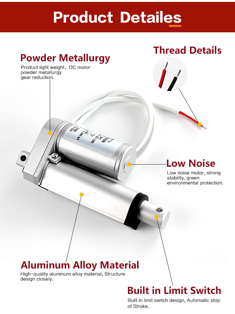 Linear Actuators Electric for Hospital Beds, Patient Lifts, Dental Chairs, Bath Lifts