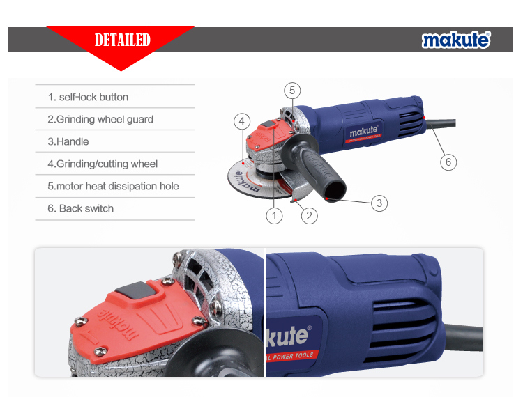 Makute 5 Inch Angle Grinder for Grinding Stone (AG008)