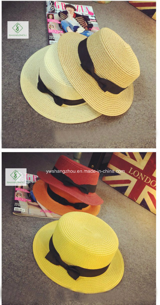 2017 New Design Fedora Paper Straw Hats with Ribbon for Summer