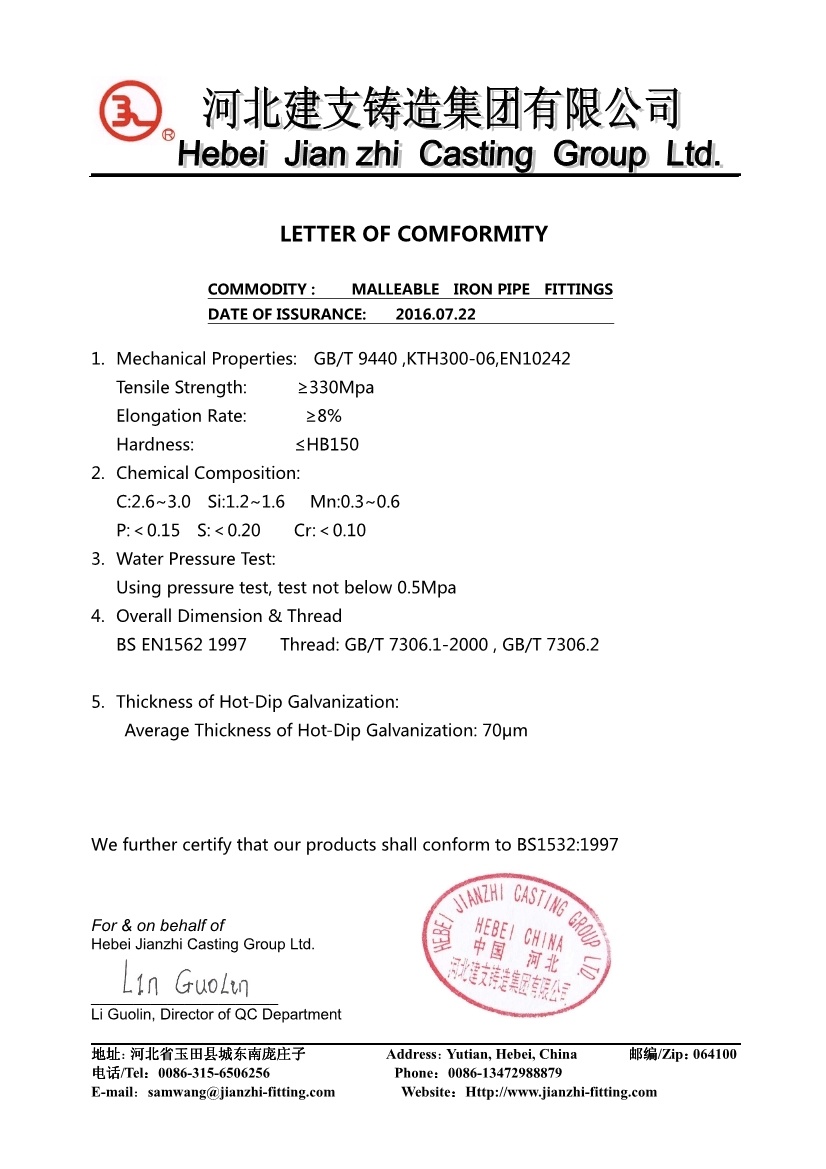 Malleable Iron Pipe Fittings Cap