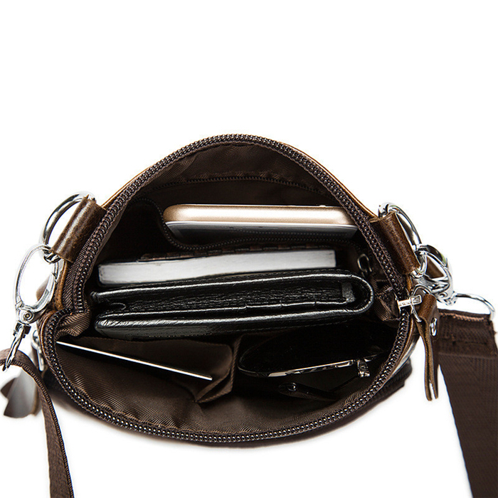 Custom Mens Genuine Leather Crossbody Bag, Vintage Single Shoulder Sling Messenger Bag