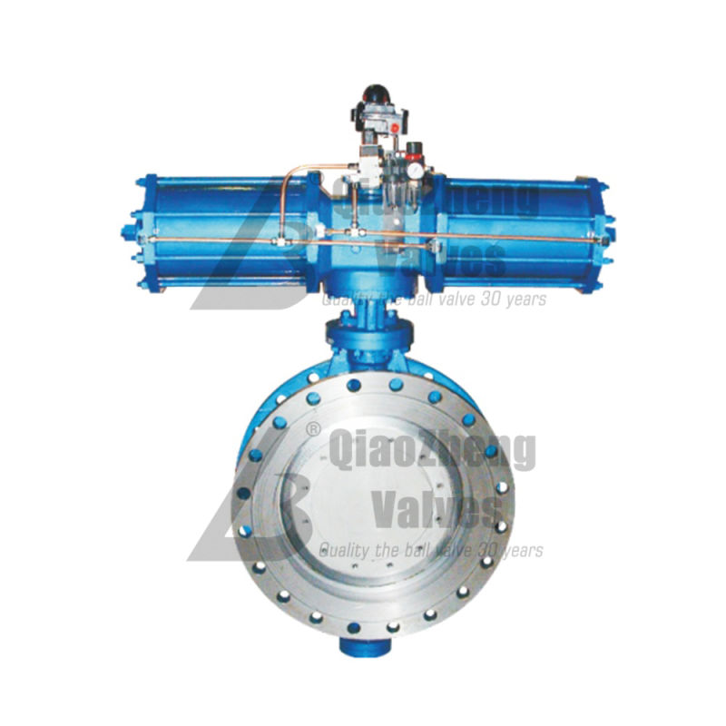 Pneumatic Flanged Multi-Layer Metal Seated Seal Triple Offset Three-Eccentric Butterfly Valve D643hyf