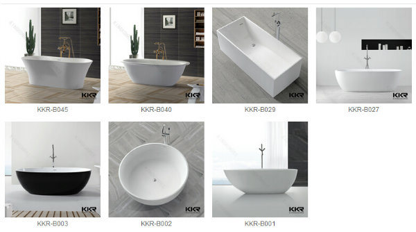 Sanitary Ware Round Acrylic Solid Surface Stone Bathtub (BT170801)