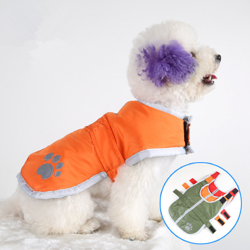 Reflective Waterproof Nylon Coat Pet Clothes Outdoor Dog Raincoat