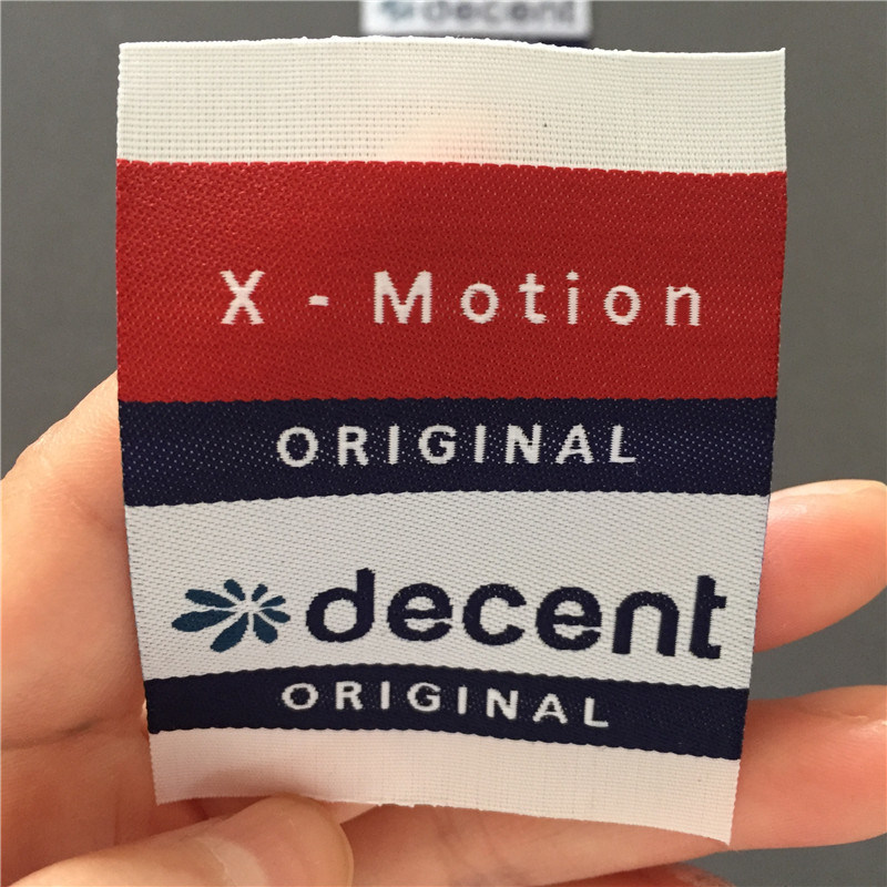 Custom 75D High Density Straight Cutting Logo Brand Woven Label for Garment/Clothing Fabric