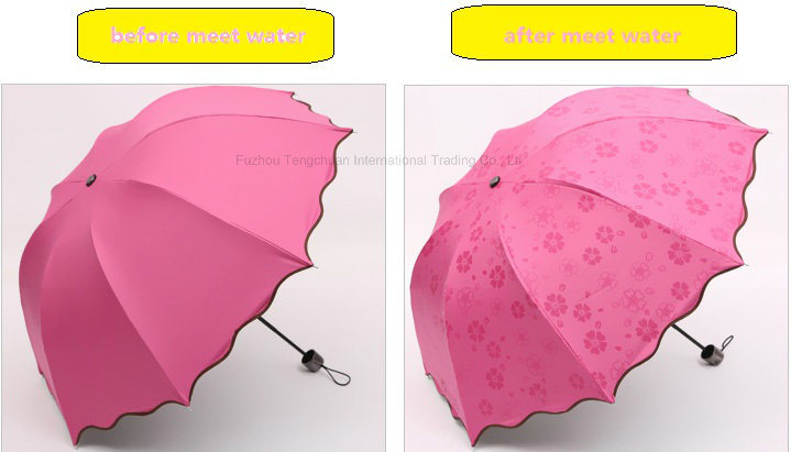 Super Light Three Folding Manual Open Outdoor Umbrella