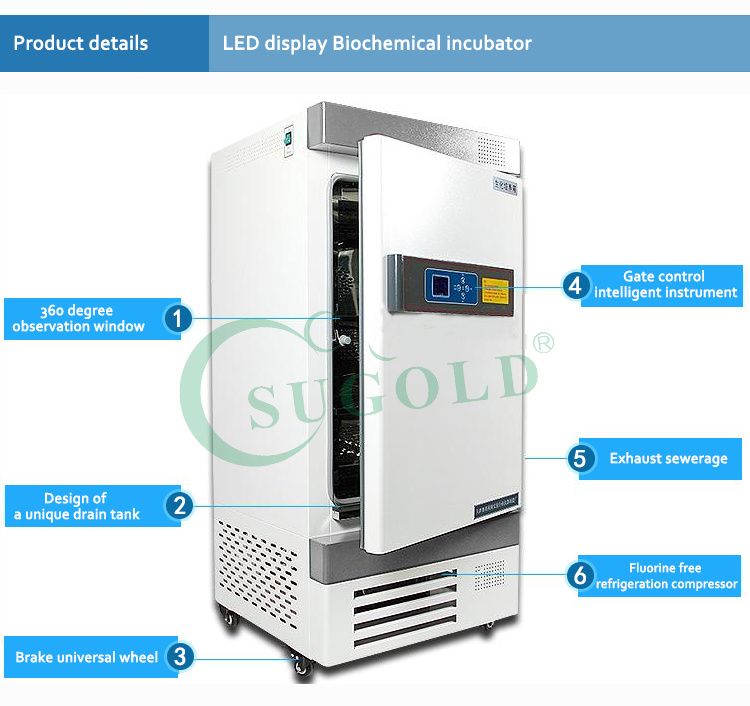 High Quality LCD display Biochemical Incubator