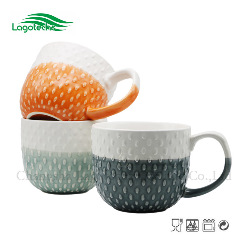 20oz Embossed Promotion Ceramic Mugs for Customed Logo in Coffee Cup