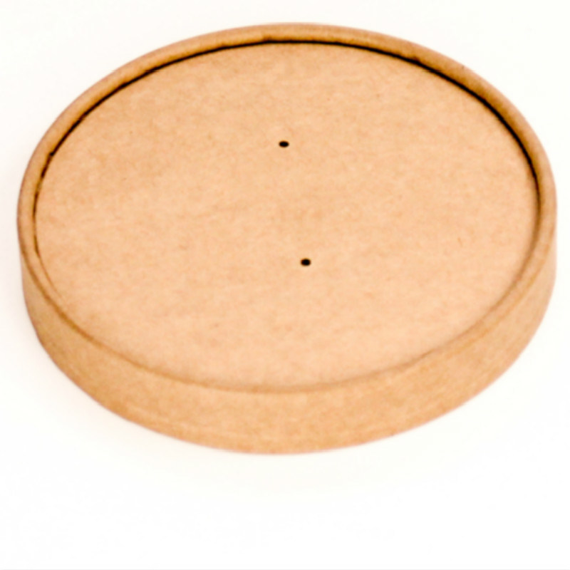 Disposable Kraft Paper Soup Box Barrel Paper Bowl Round with Lid Takeaway Food Packaging Box Kitchen Storage