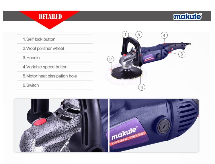 180mm High Quality 1600W Dual Action Polisher for Car Polisher