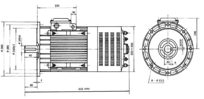 Construction Elevator Spare Parts, Construction Hoist Motor (11/18.5kw)