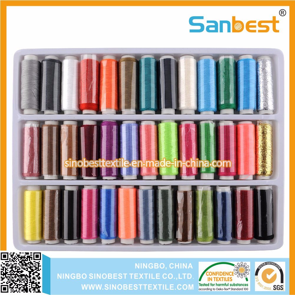 Colorful Spun Plyester Sewing Thread on Small Reels