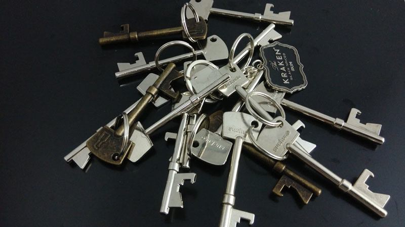 Zinc Alloy Metal Keychain with Epoxy Sticker