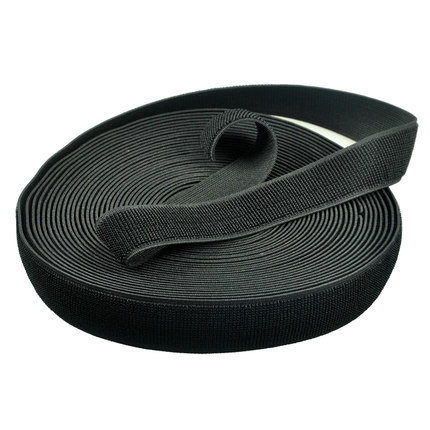Nylon Black Elastic Loop Fastener Tape with High Stretch Hook and Loop