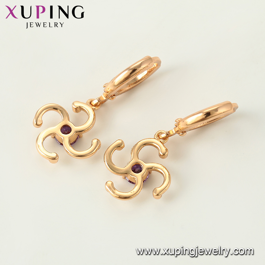 Xuping 18K Gold Plated Jewelry Fancy Women Earring for Christmas Gifts