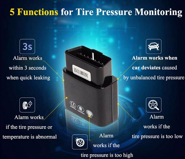 TPMS Tire Pressure Monitoring System Bluetooth APP Version External Sensors