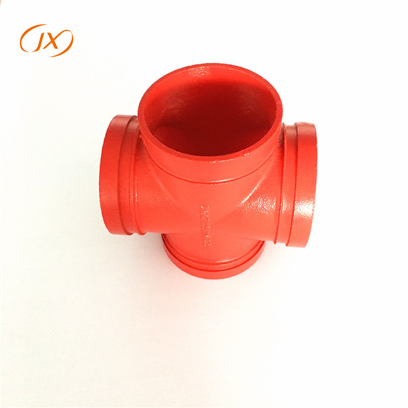 FM UL Ce Approved Grooved Pipe Fittings 4 Way Cross