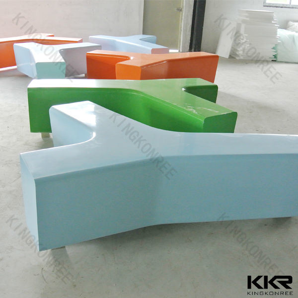 Custom Made Acrylic Solid Surface Shopping Mall Bench (181113)