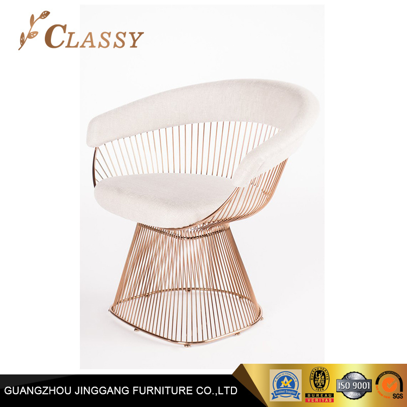 Golden Metal Restaurant Chair Fan Shape Dining Chair