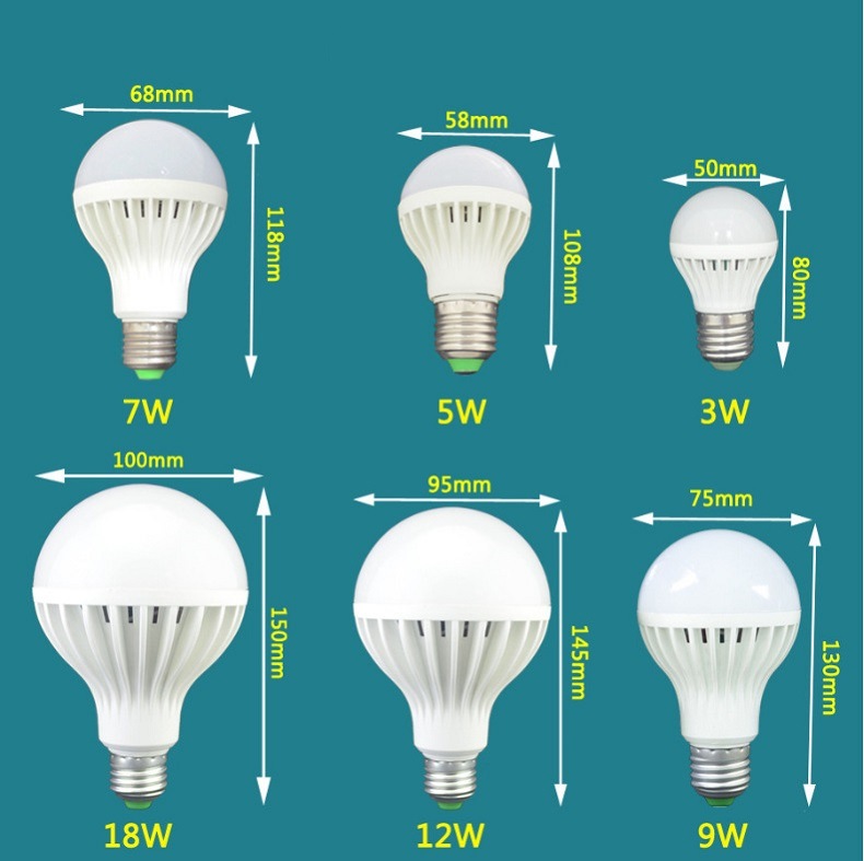 LED Bulb Lamp China Manufacturer Energy Saving Plastic LED Bulb 3W/5W/7W/9W/12W/18W LED Bulb LED Light LED Lamp