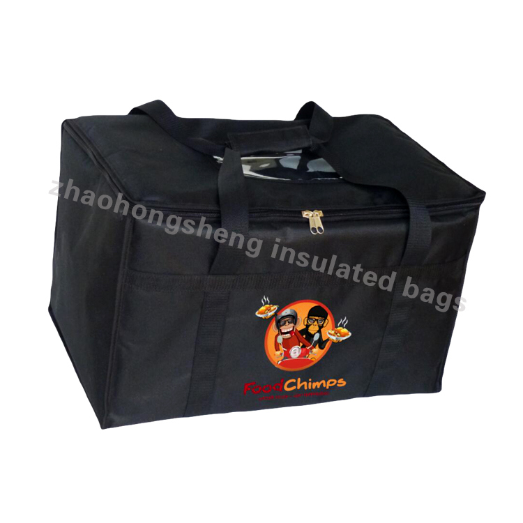 Large Black Thermal Insulation Hot Food Pizza Delivery Tote Bags