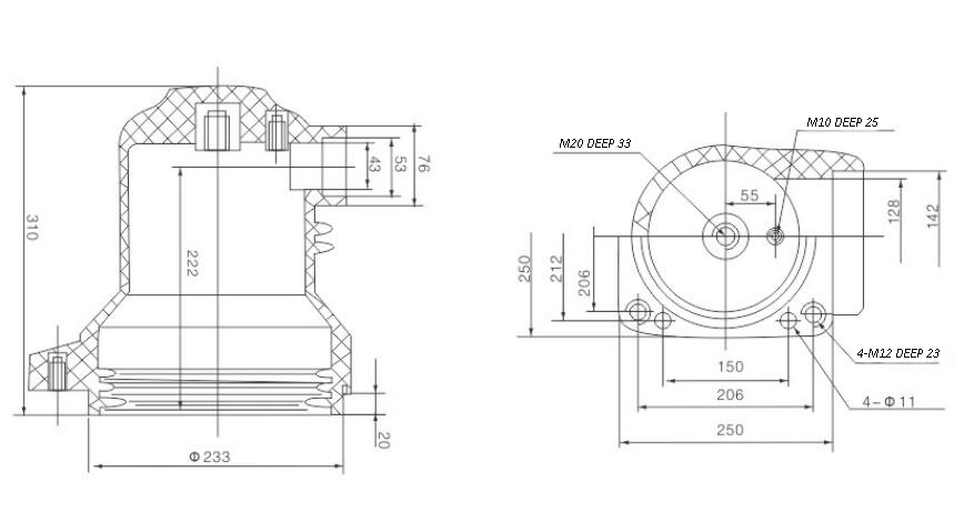 CH3-12/250 2500A-3150A High Voltage Middle Cabinet Contact Box Insulation