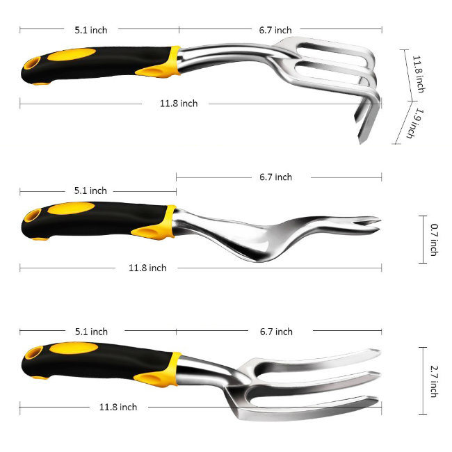 5 Pieces Trowel Cultivator Transplanter Weeder Fork