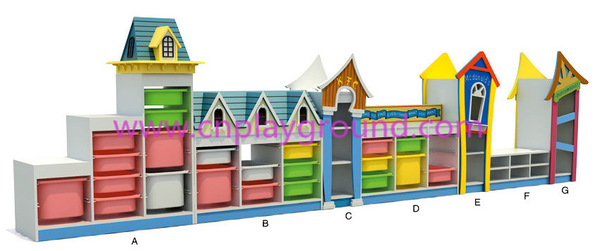 Carnival Shopping Street Style Kids Toy Storage Cabinet Combination (HJ-6402)