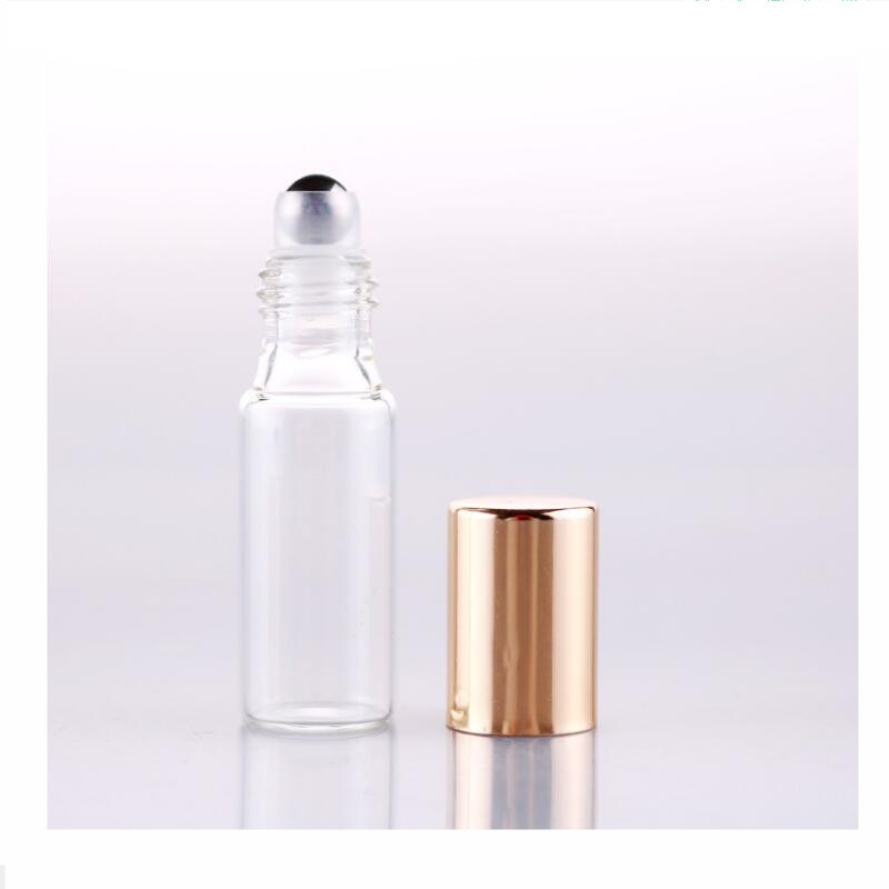 5ml Clear Glass Essential Oil Roller Bottles Glass Roller Balls Aromatherapy Perfumes Lip Balms Glass Roll on Bottle