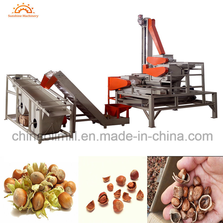 Automatic Hazelnut Processing Cracking Cracker Hazelnut Shelling Machine