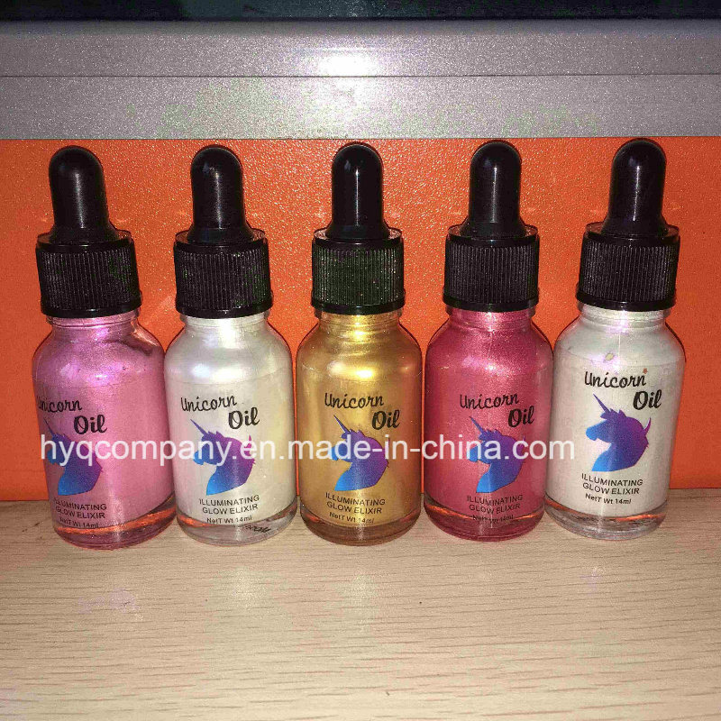 Best Sales Cosmetic Unicorn Oil 5 Colors Liquid Shimmer Highlighter