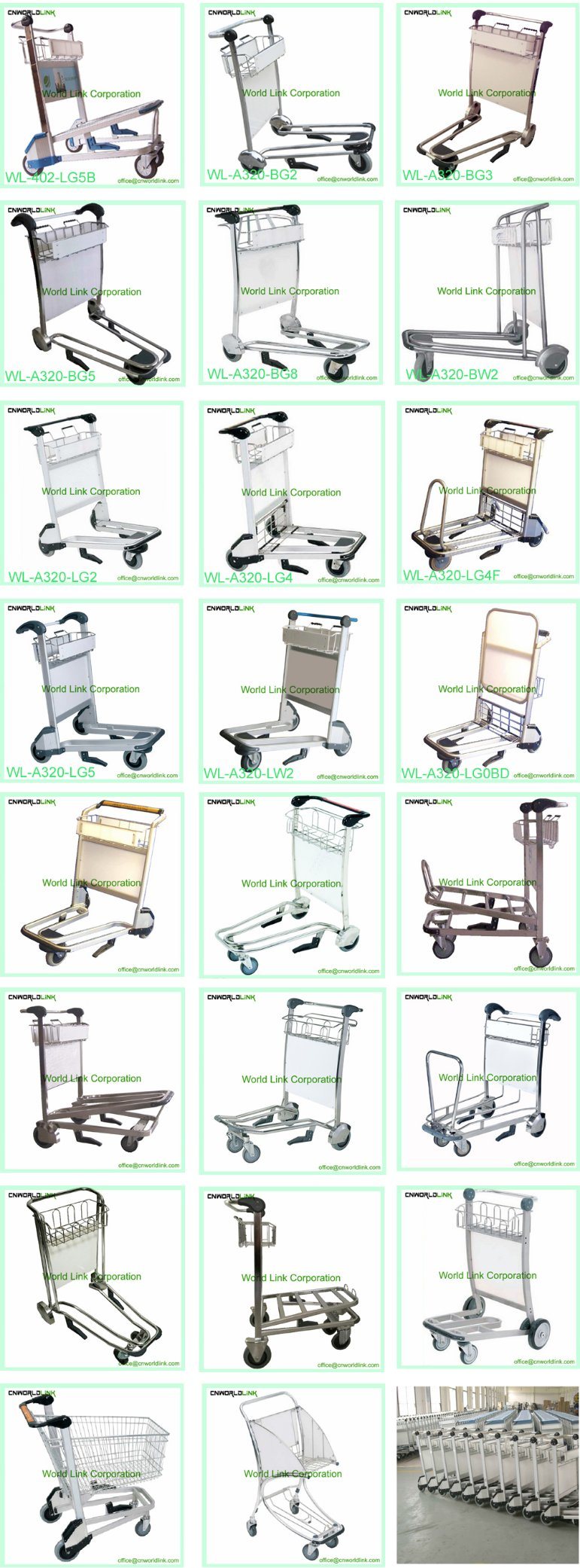 Airport Aluminum Hand Luggage Trolley Baggage Cart