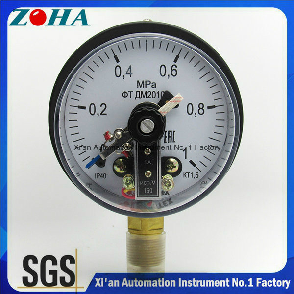 4 Inch Magnetic Electric Contact Pressure Meters with Upper Limit and Lower Limit Control